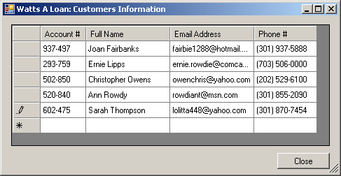The Data Grid View