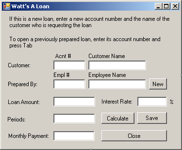 Watts' A Loan