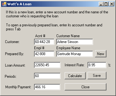 Watts A Loan - Loan Result