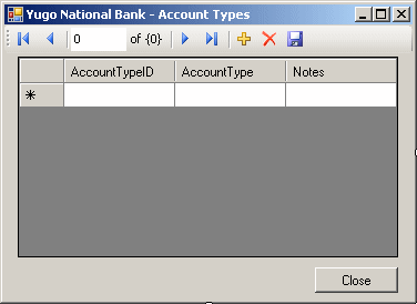 Yugo National Bank - AccountTypes