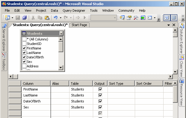Selecting some fields