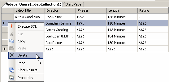 Deleting a Record