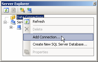 Server Explorer: Add Connection