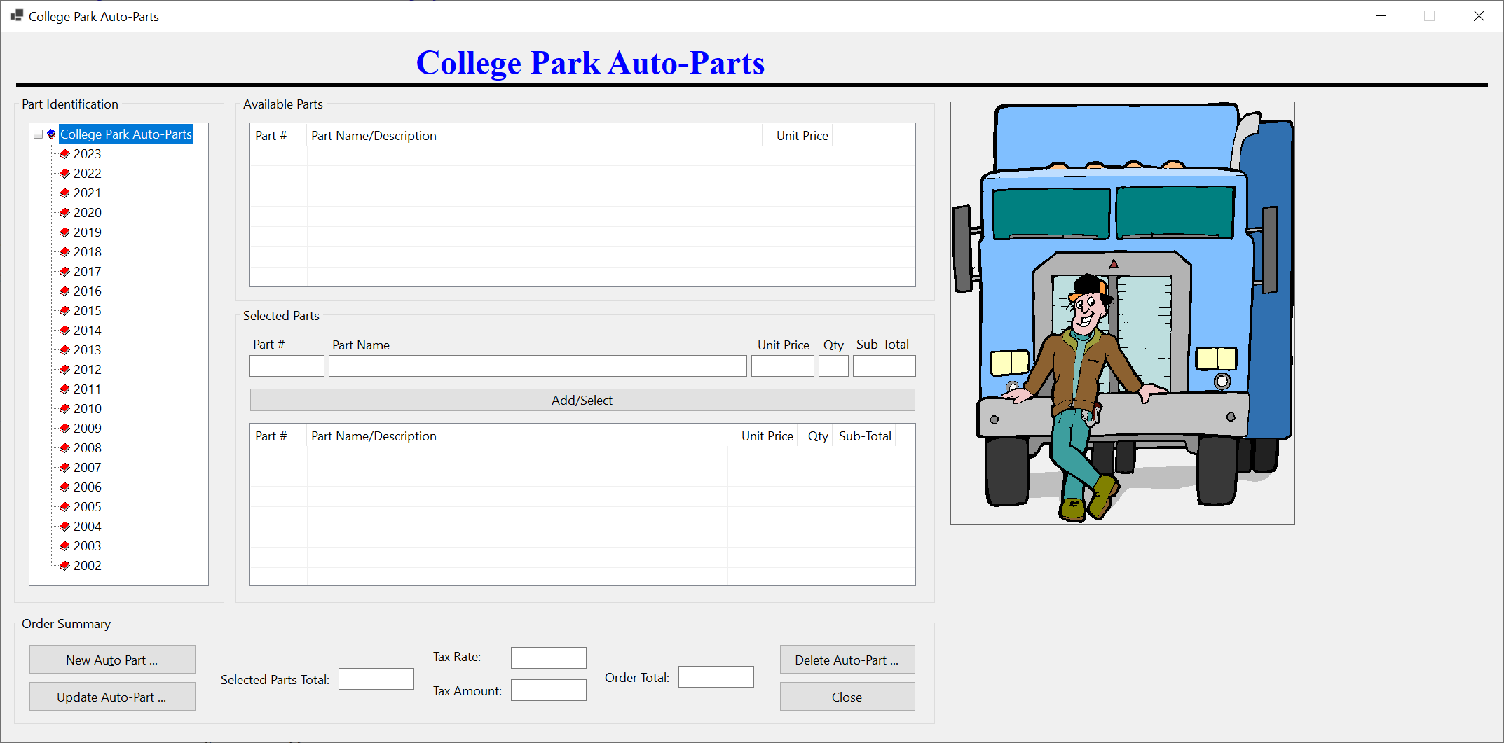 College Park Auto-Parts - Store Inventory