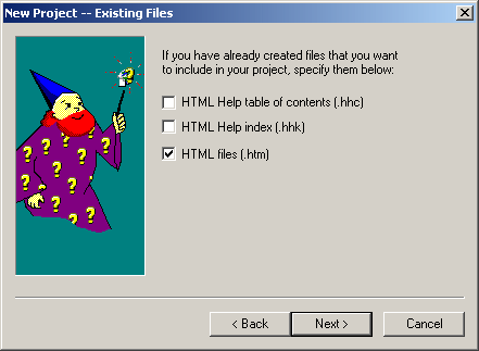 New Project - Existing Files