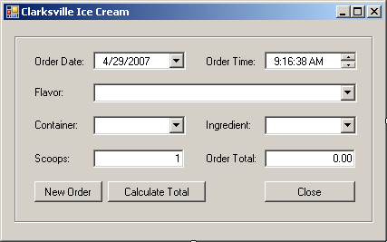 Clarksville Ice Cream: Form Design