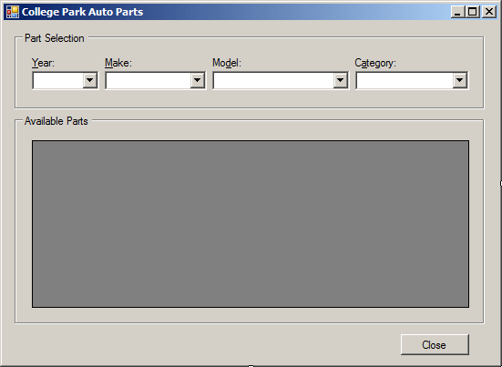 College Park Auto Parts - Form Design