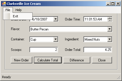 Customer Processing Order Form