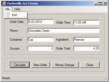Customer Processing Order Form
