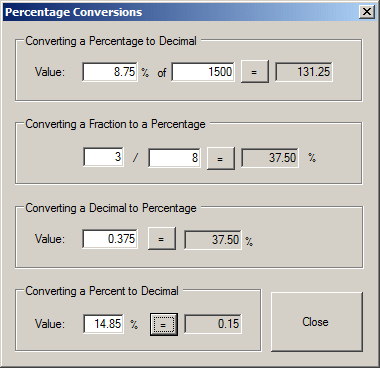Percentation Conversion
