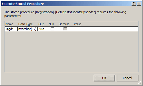 Visually Executing a Stored Procedure