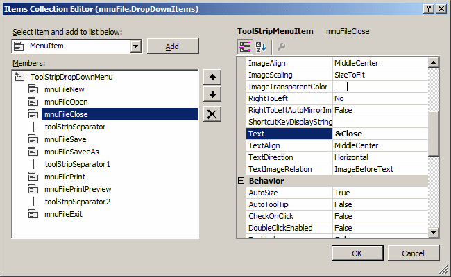 Items Collection Editor