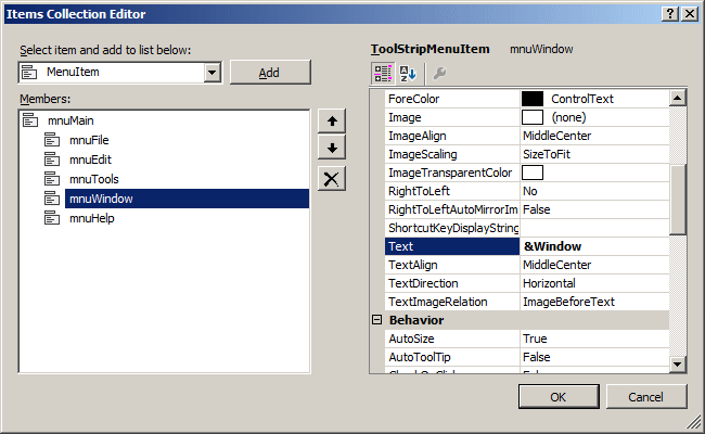 Items Collection Editor
