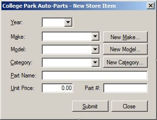 College Park Auto-Part - Part Editor