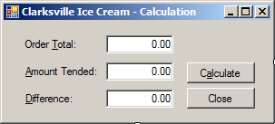 Clarksville Ice Scream - Difference Calculation