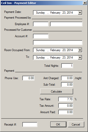 Ceil Inn - Payment Editor