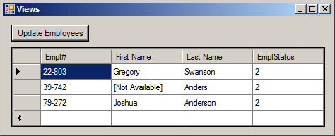 Updating Records Using a View