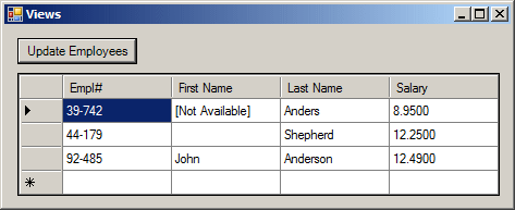 Updating Records Using a View
