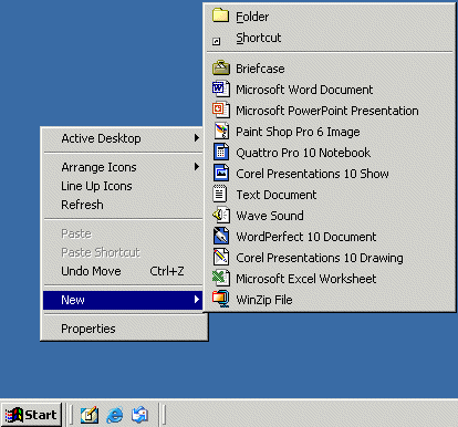 What programs are there in the standard menu windows
