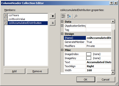 Column Header Collection Editor