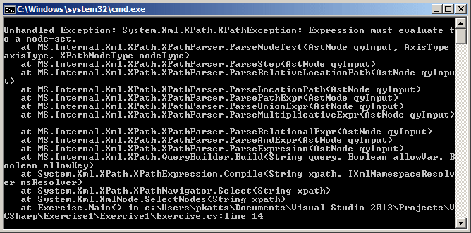 If the path is invalid or the file cannot be found, the compiler would throw a FileNotFoundException exception