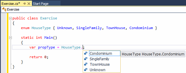 Initializing an Enumeration Variable